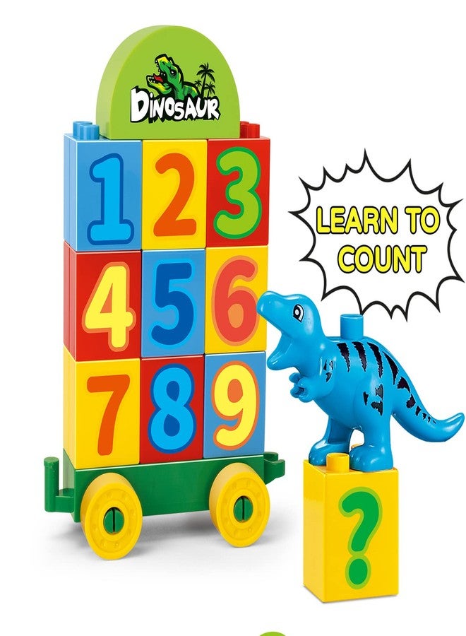 VConejo Dinosaur Building Blocks Toys,Jurassic Theme Building Blocks,With A Counting Train,A Big T-rex,and Three Dinosaurs,Compatible With All Major Brands, Gift For Kids Toddlers Boys Girls Age 3,4,5,6,7,8+ - Image 5
